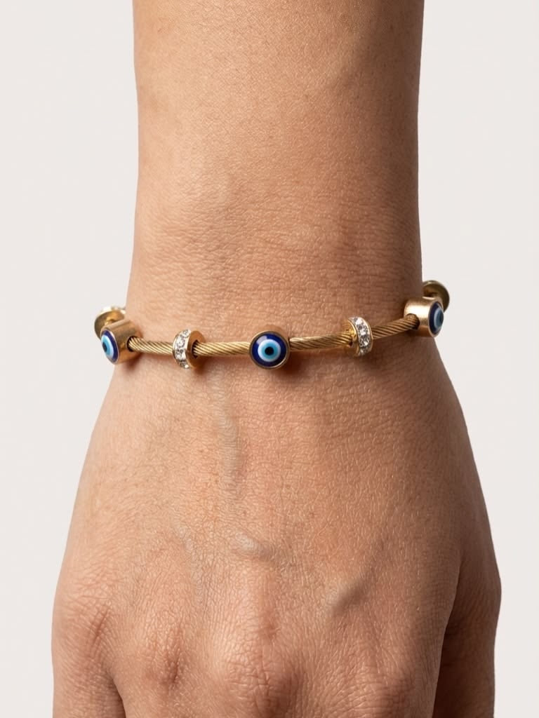 Inny Aura Evil Eye Cable Bracelet