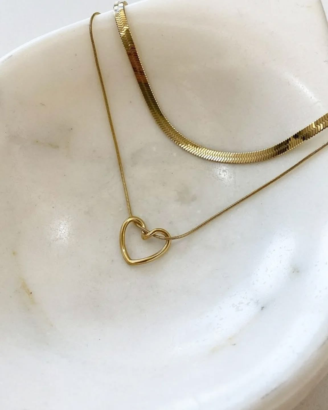 Inny HeartLink Layered Combo Necklace