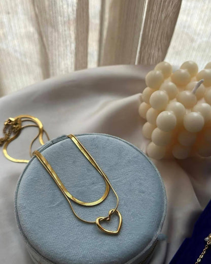 Inny HeartLink Layered Combo Necklace