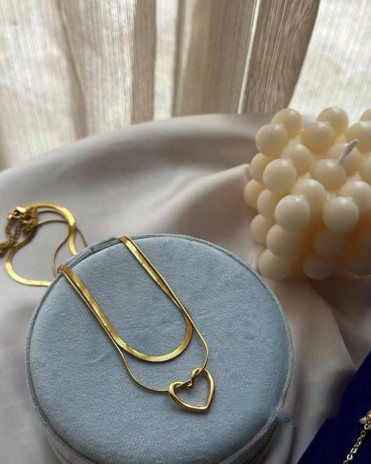 Inny HeartLink Layered Combo Necklace