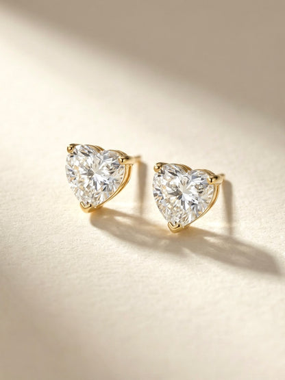 Inny Heart Solitaire Studs| 18k Gold plated