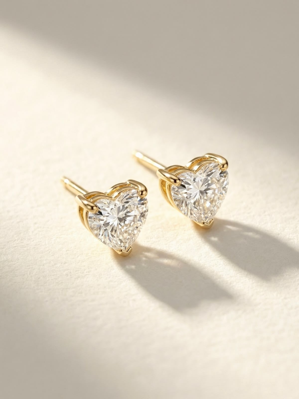 Inny Heart Solitaire Studs| 18k Gold plated