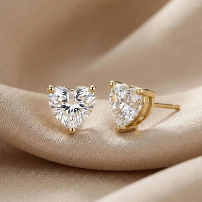 Inny Heart Solitaire Studs| 18k Gold plated