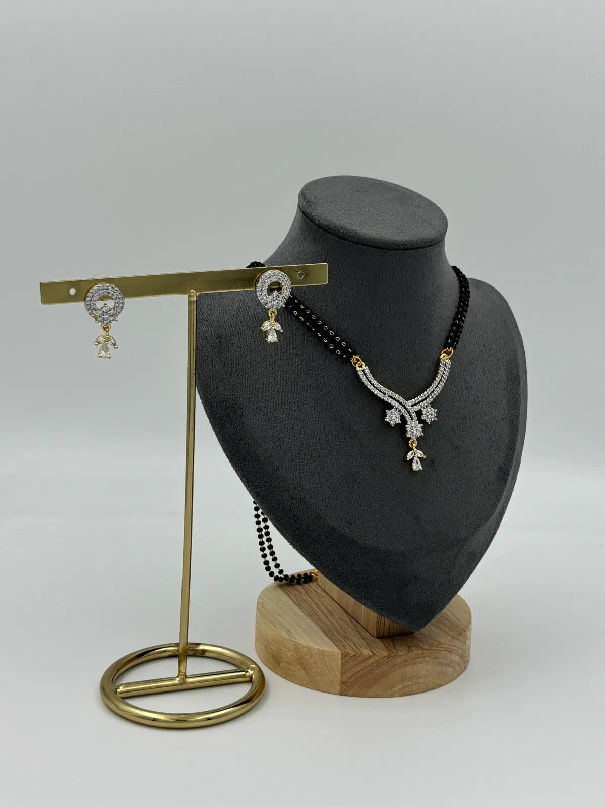 Silver Tara Curve Mangalsutra Set | For Women & Girls