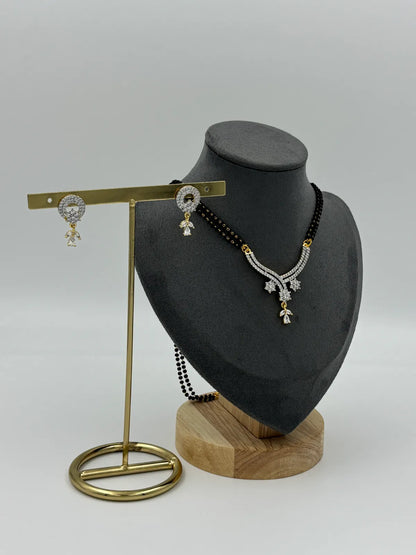 Silver Tara Curve Mangalsutra Set | For Women & Girls