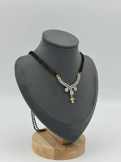 Silver Tara Curve Mangalsutra Set | For Women & Girls