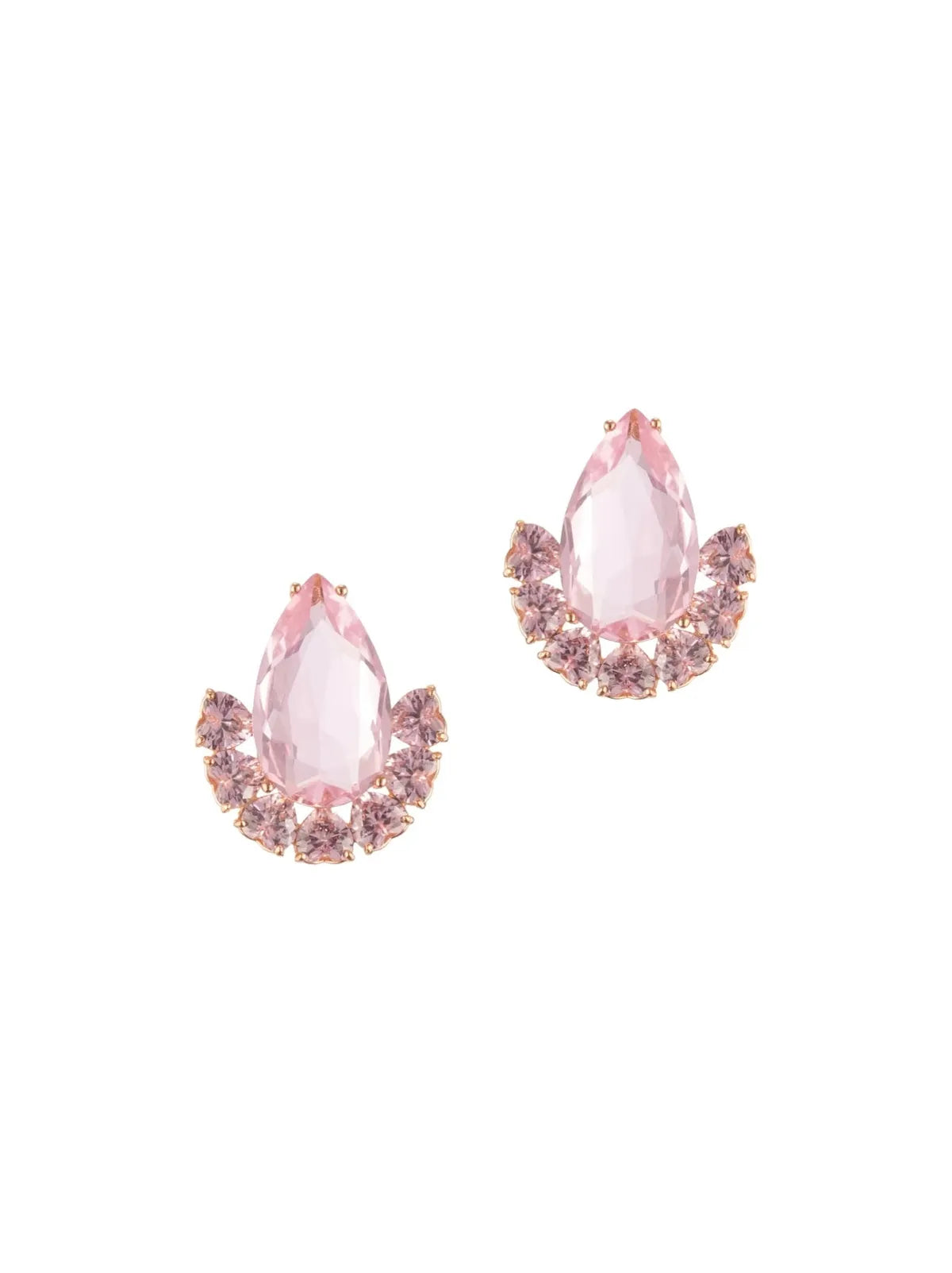 Rosé Pear Halo Earrings