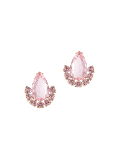 Rosé Pear Halo Earrings
