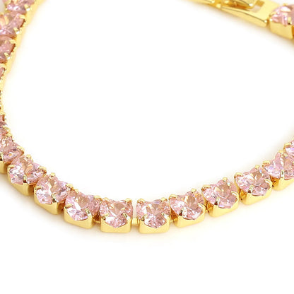 Sweetheart Serenade"  Heart Tennis Bracelet