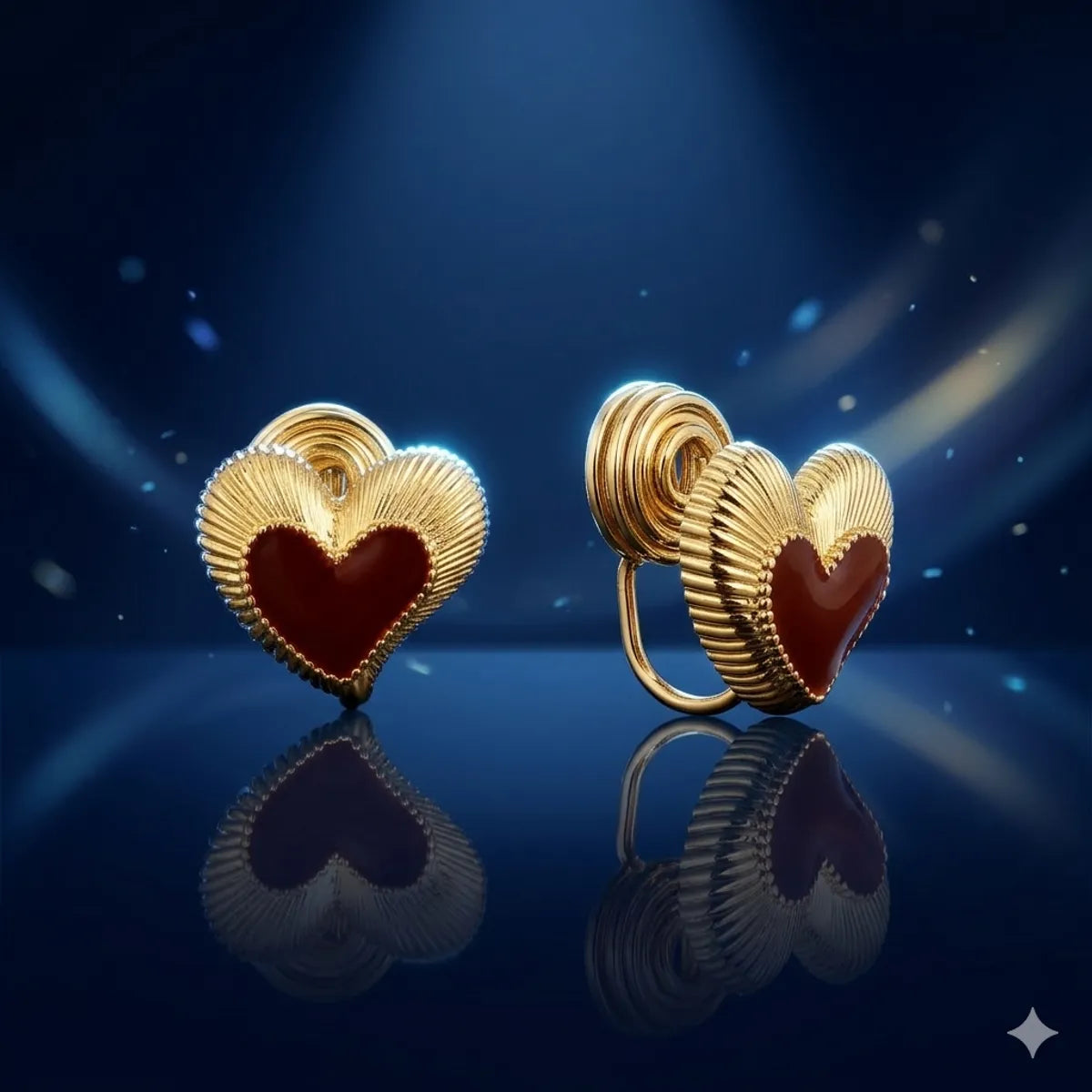 The Amore Ribbed Heart Clip-Ons