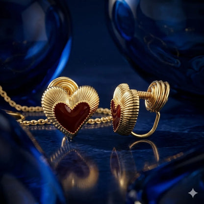 The Amore Ribbed Heart Clip-Ons