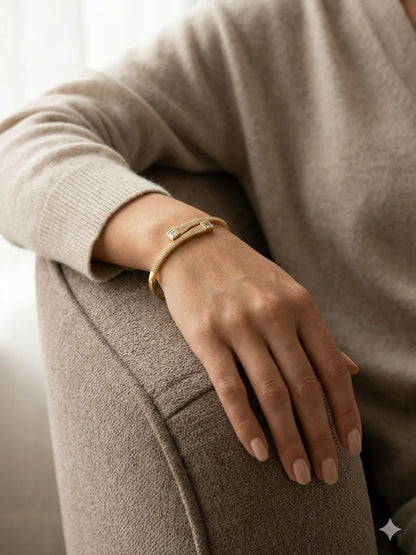 The Aurum Helix Bypass Bangle