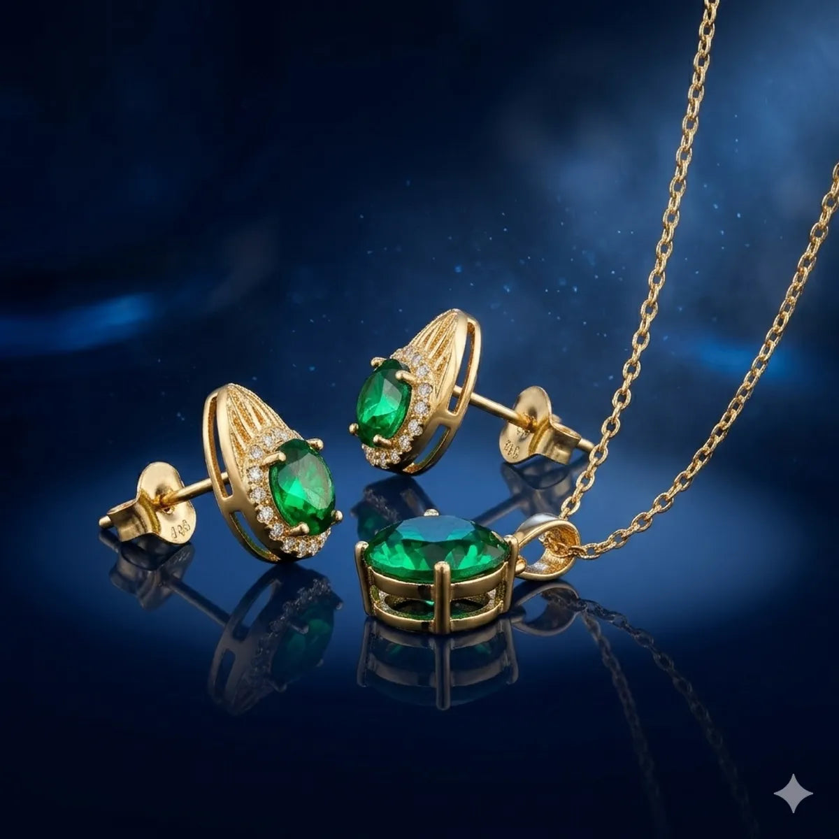 The Emerald Aura Pendant Set