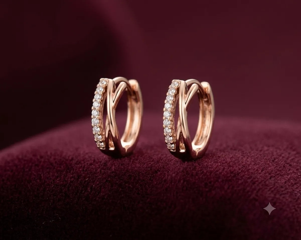 The Entwined Pavé Huggies