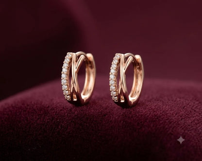 The Entwined Pavé Huggies