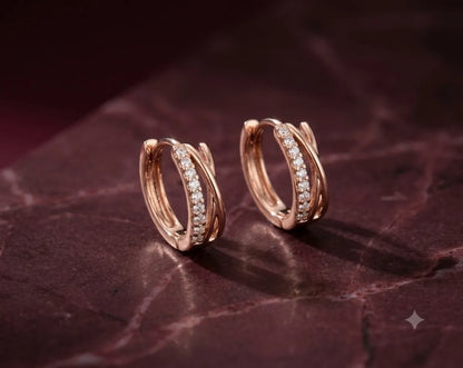 The Entwined Pavé Huggies