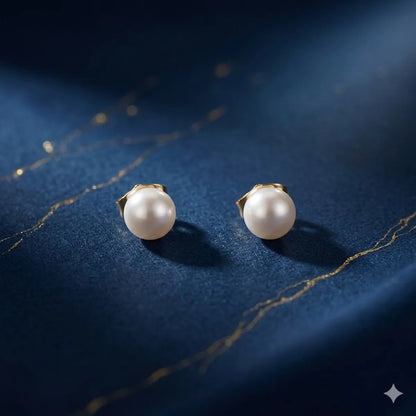The Luna Lustre Pearl Studs