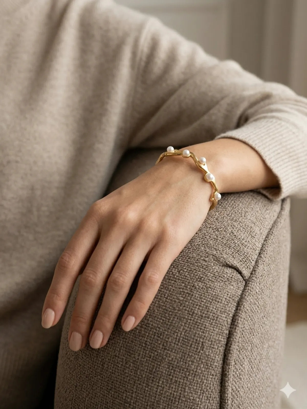 The Rhea Liquid Pearl Cuff