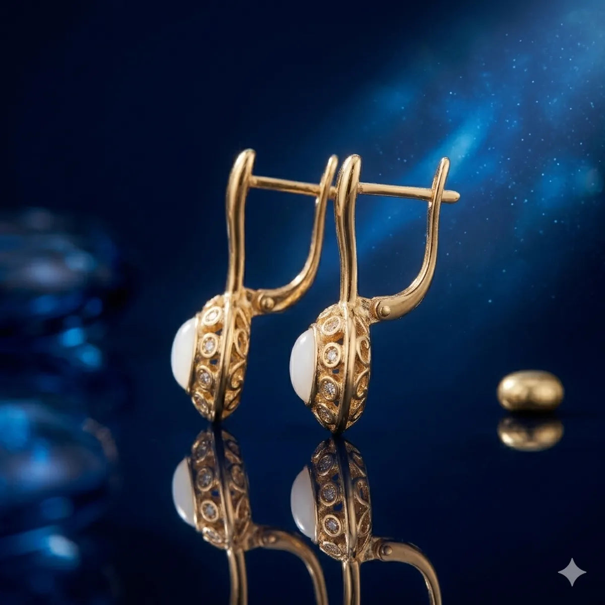 The Selene Moonstone Drop Earrings