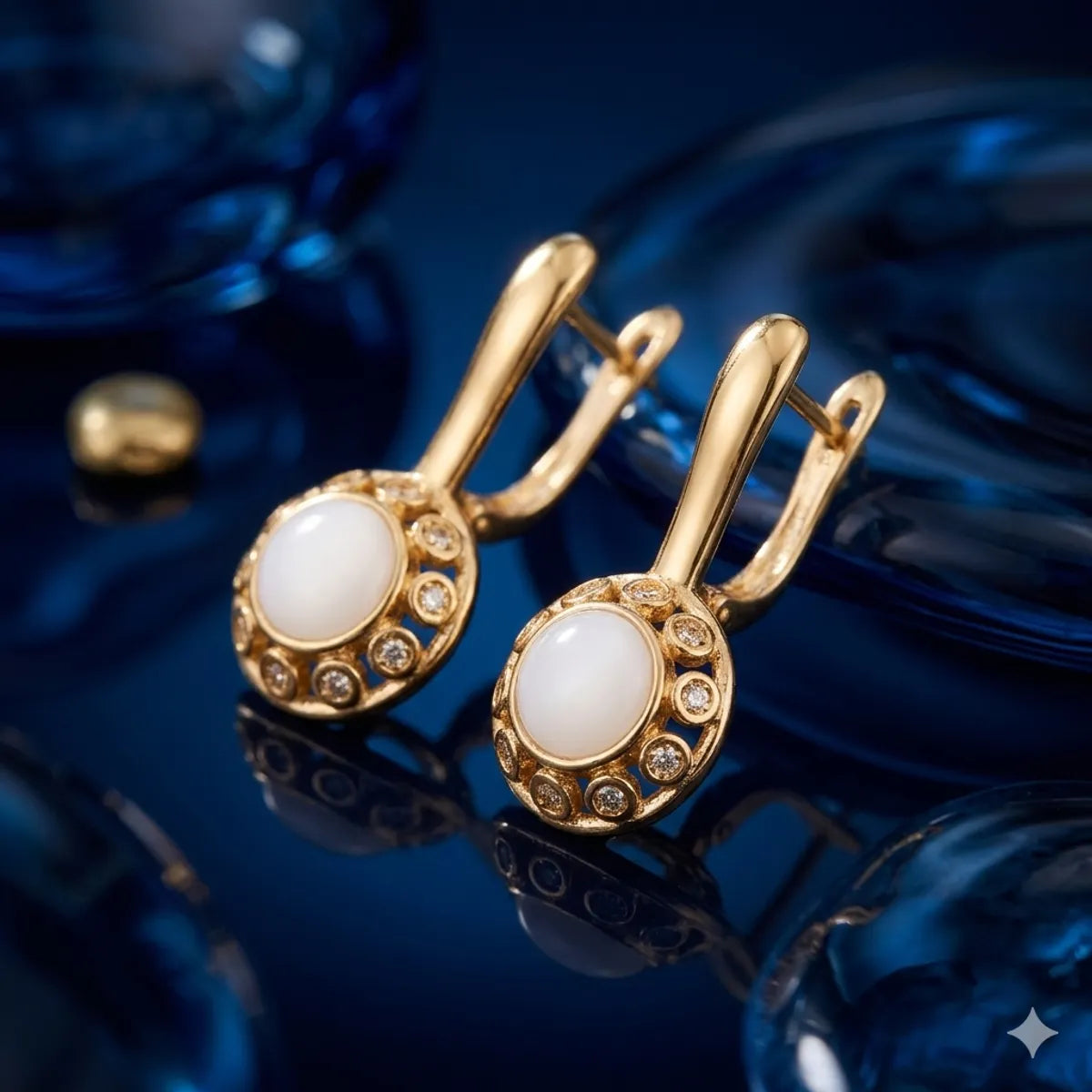 The Selene Moonstone Drop Earrings