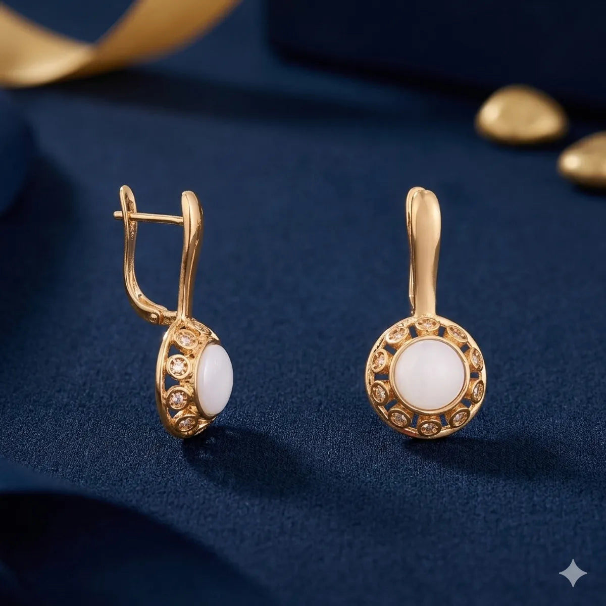 The Selene Moonstone Drop Earrings