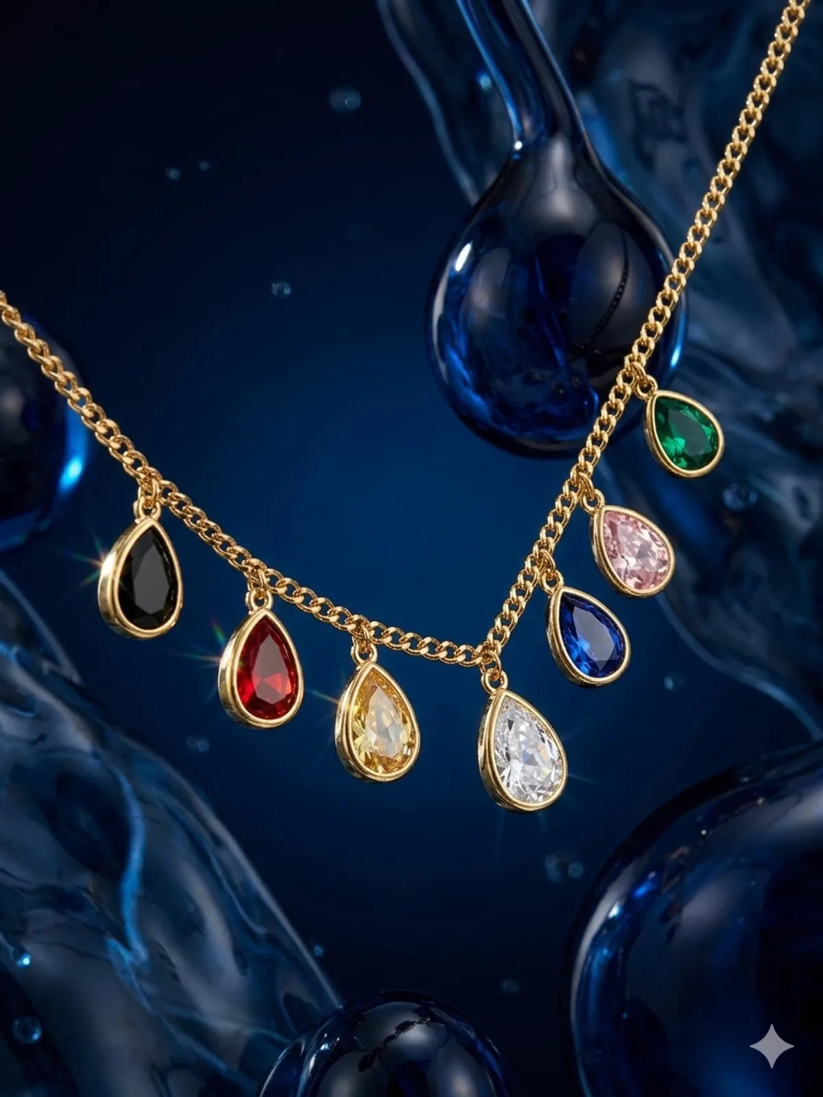 The Spectrum Teardrop Charm Necklace