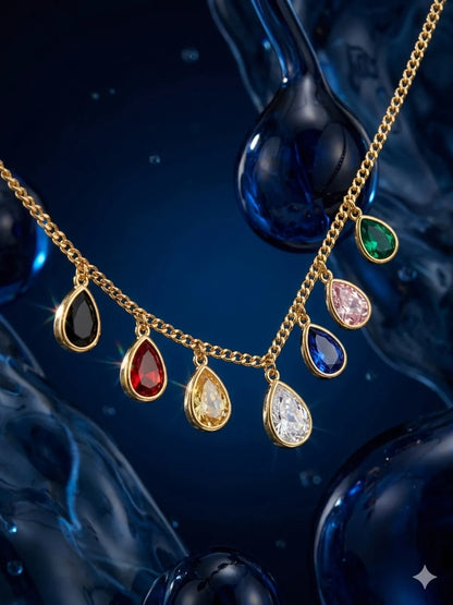 The Spectrum Teardrop Charm Necklace
