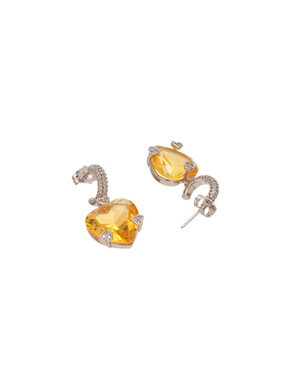 Ambre Heart Drop Earrings