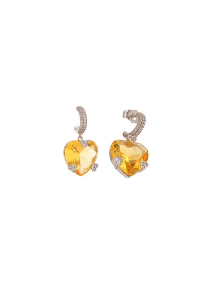 Ambre Heart Drop Earrings