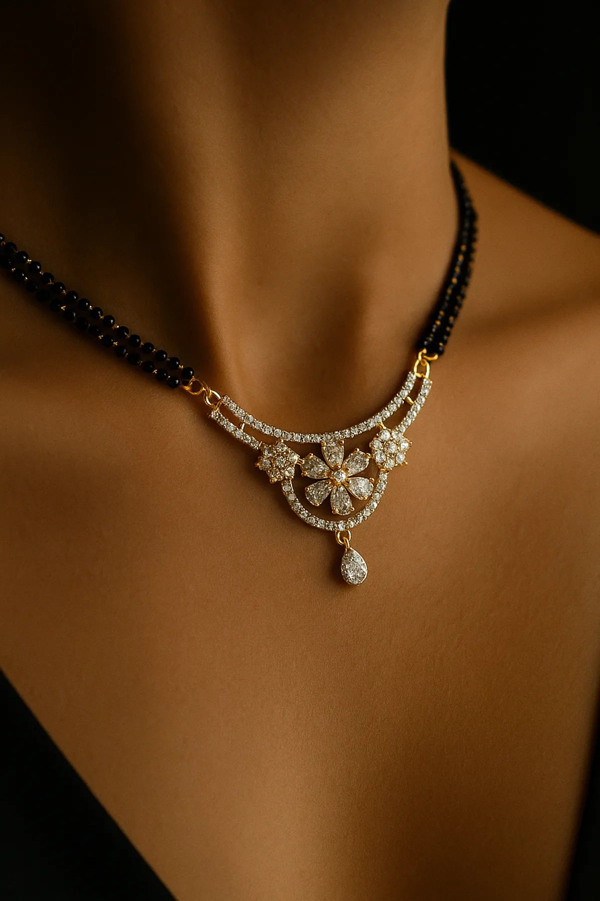 Silver Noor Flora Mangalsutra Set | For Women & Girls