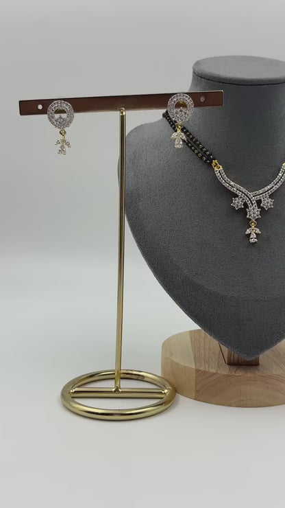 Silver Tara Curve Mangalsutra Set | For Women & Girls