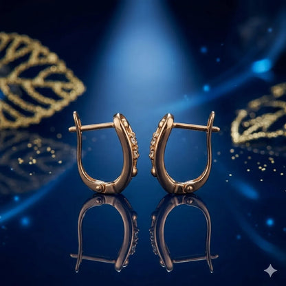Linear Orbit" Diamond-Accented Huggie Hoops