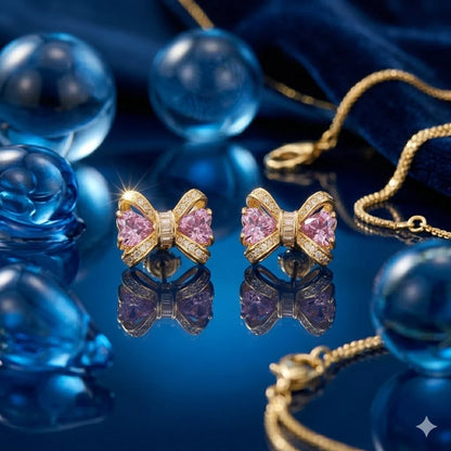 The Blush Ribbon Studs