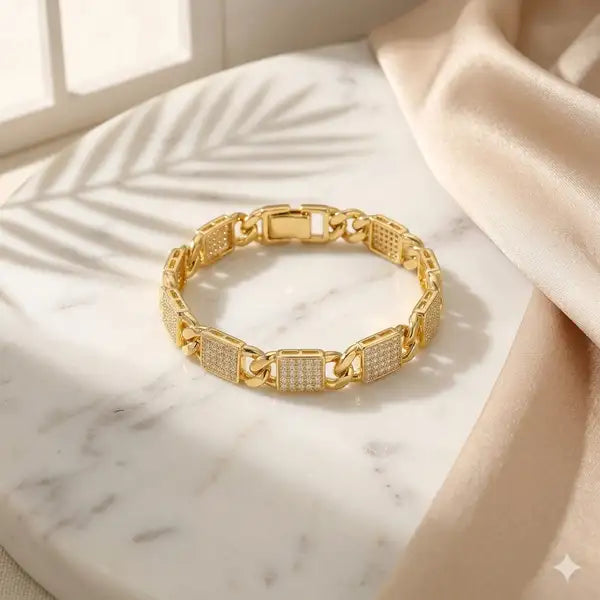 The Aurelia Pavé Link Men's Bracelet